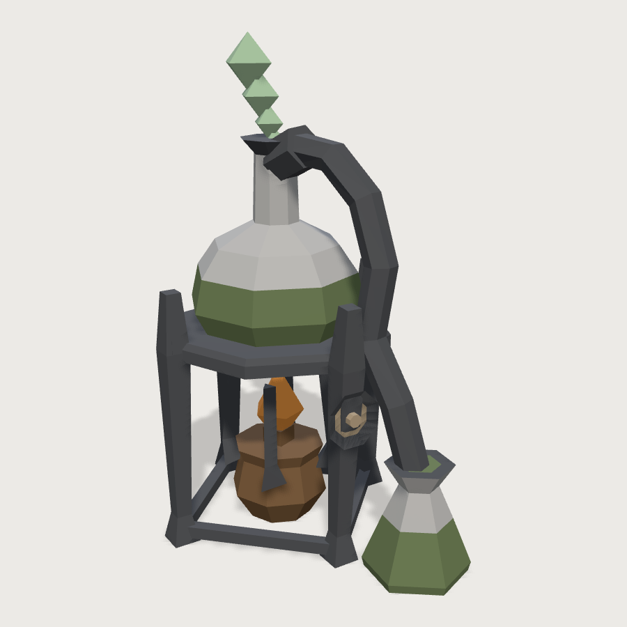 Bubbling Retort low-poly 3D model