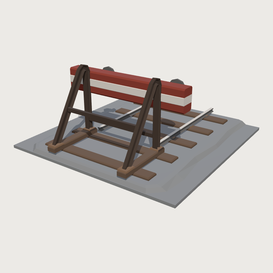 Buffer Stop low-poly 3D model