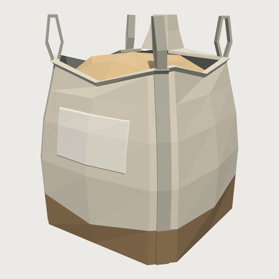 Builder's Dumpy Bag low-poly 3D model