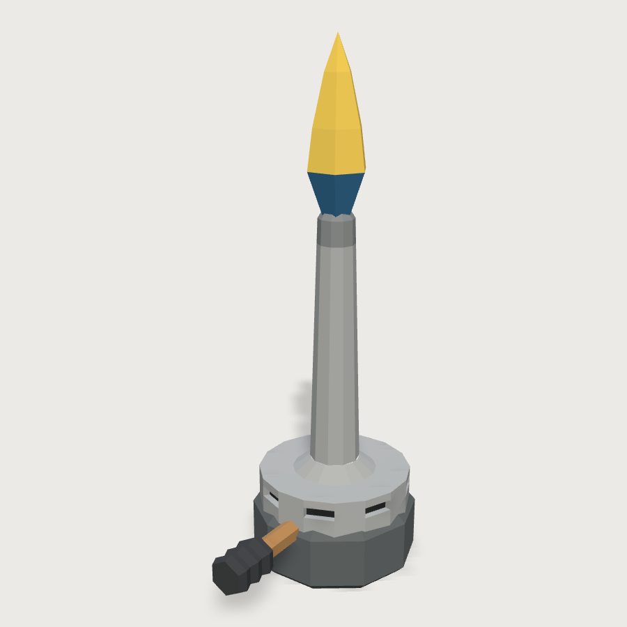 Bunsen Burner low-poly 3D model