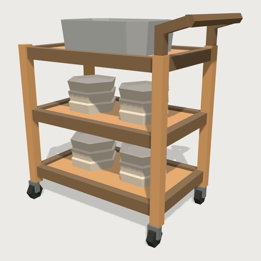 Bus Tub Trolley low-poly 3D model