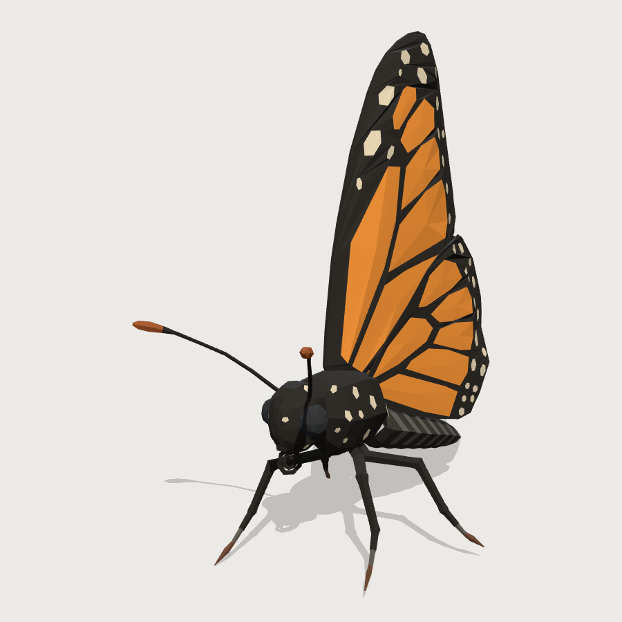 Butterfly low-poly 3D model