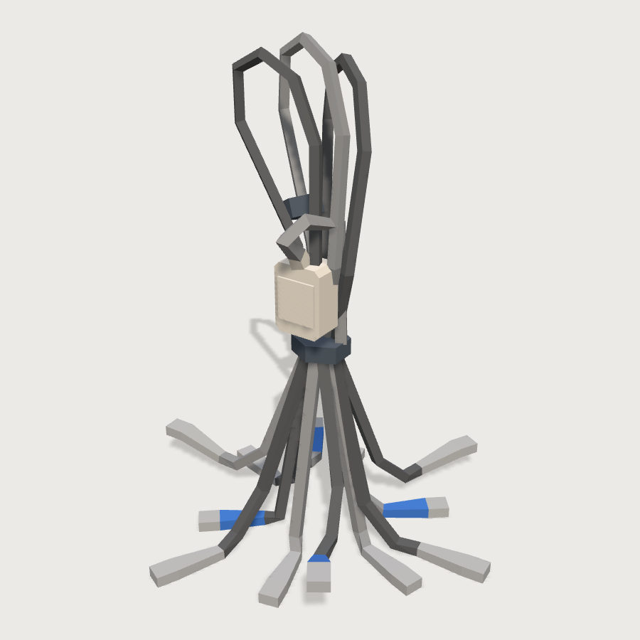 Cable Spaghetti Bundle low-poly 3D model