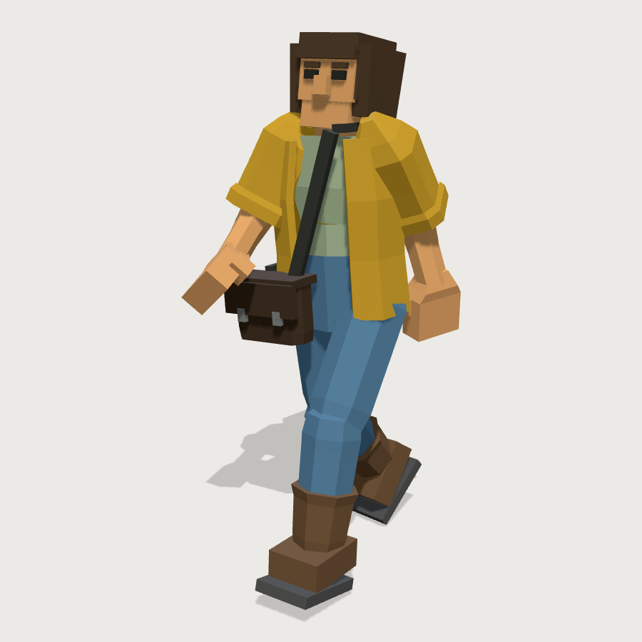 Cafe Customer low-poly 3D model