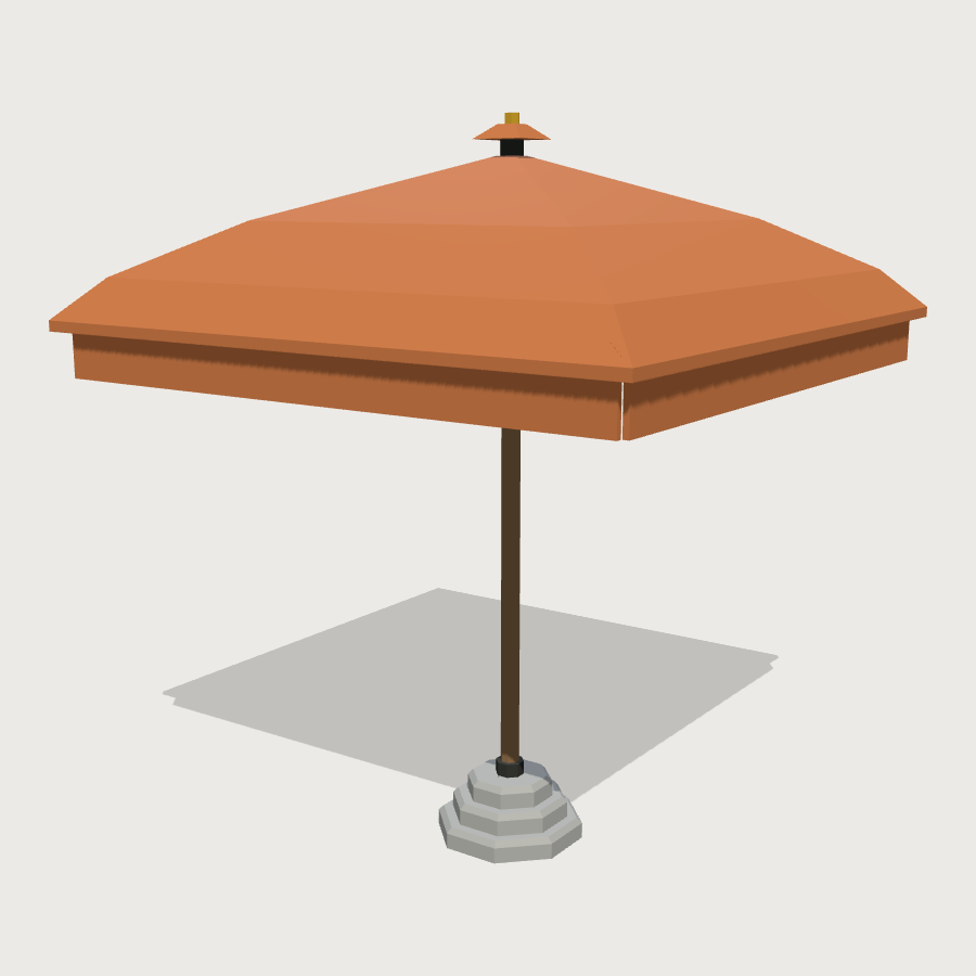 Cafe Parasol low-poly 3D model