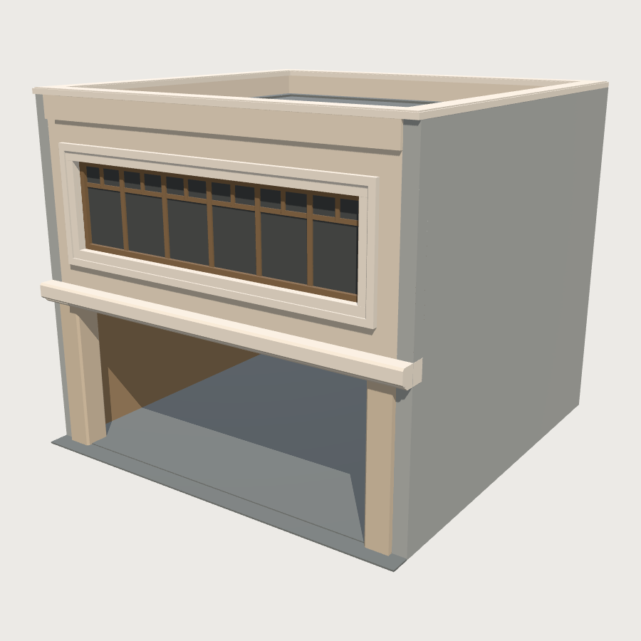 Cafe Storefront Unit low-poly 3D model