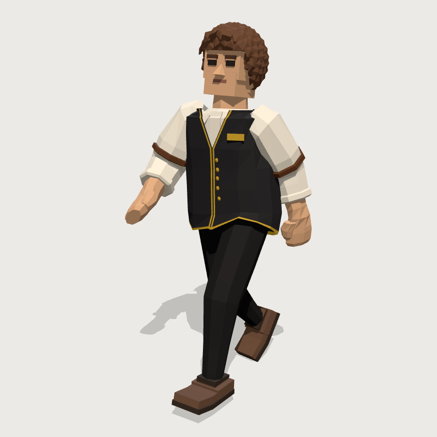 Cage Cashier low-poly 3D model