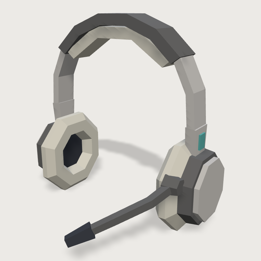 Call Headset low-poly 3D model