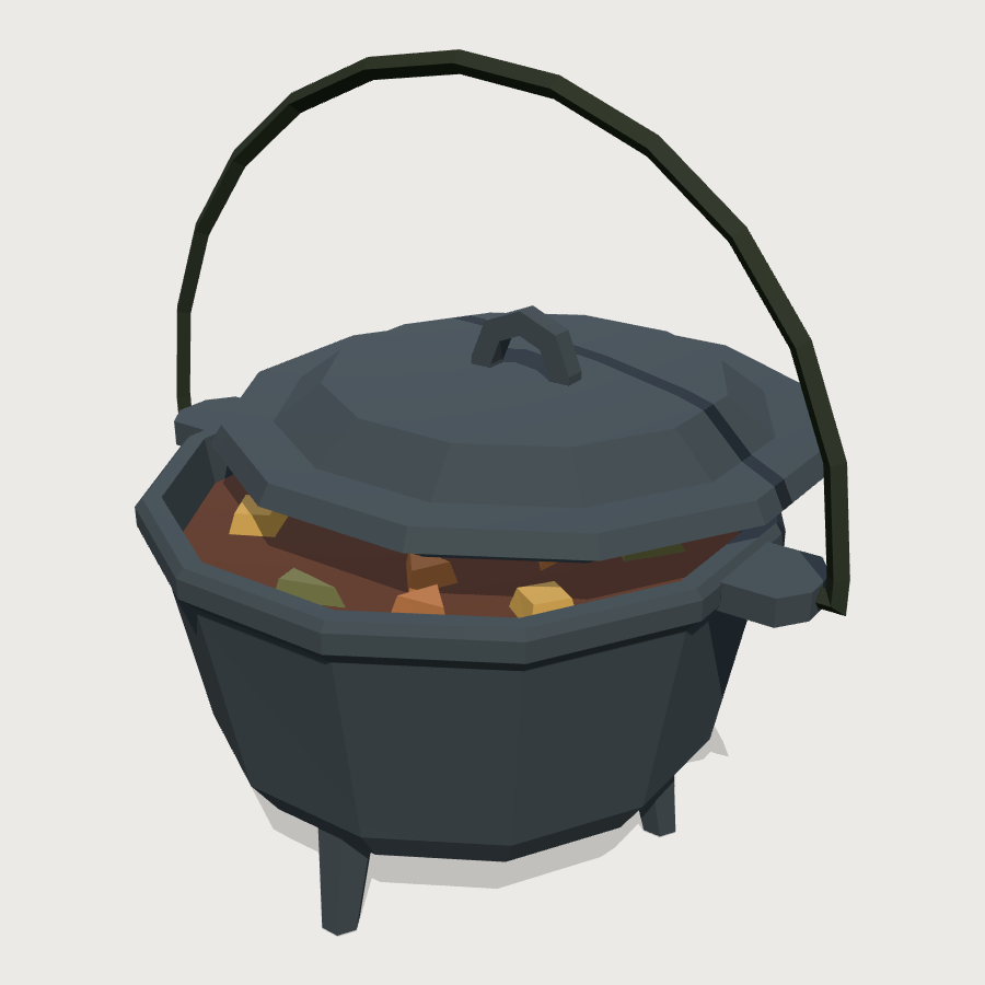 Camp Dutch Oven low-poly 3D model