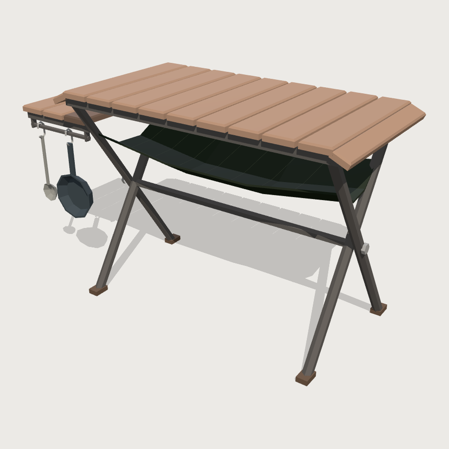 Camp Kitchen Table low-poly 3D model
