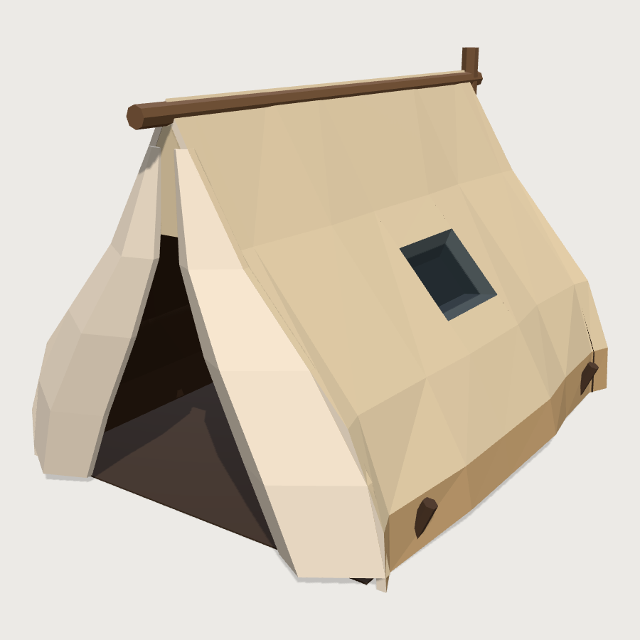 Camp Tent low-poly 3D model