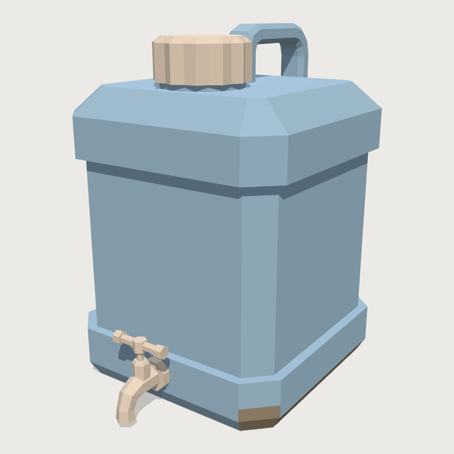 Camp Water Jug low-poly 3D model