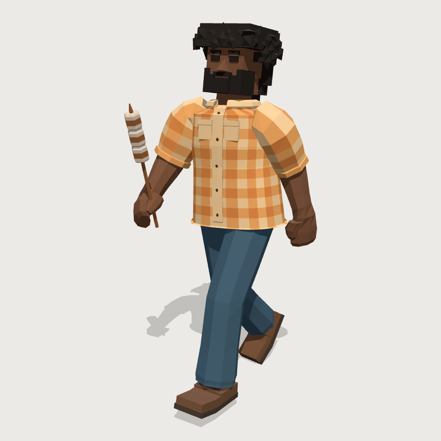 Campfire Parent low-poly 3D model