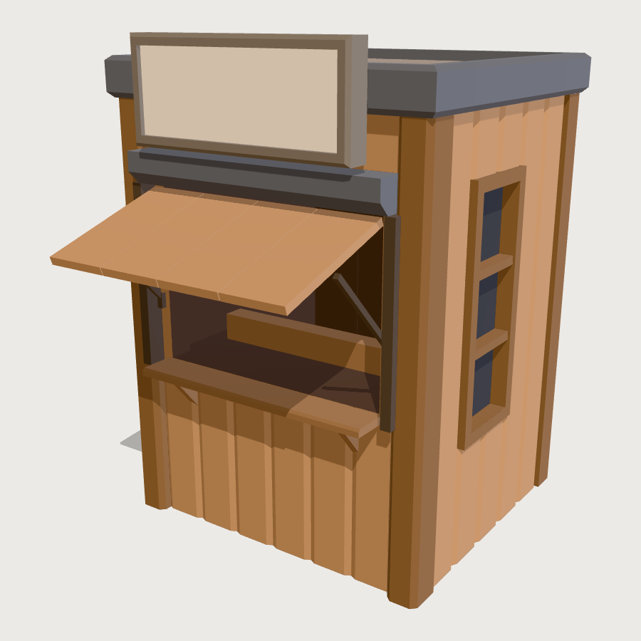 Campus Coffee Kiosk low-poly 3D model