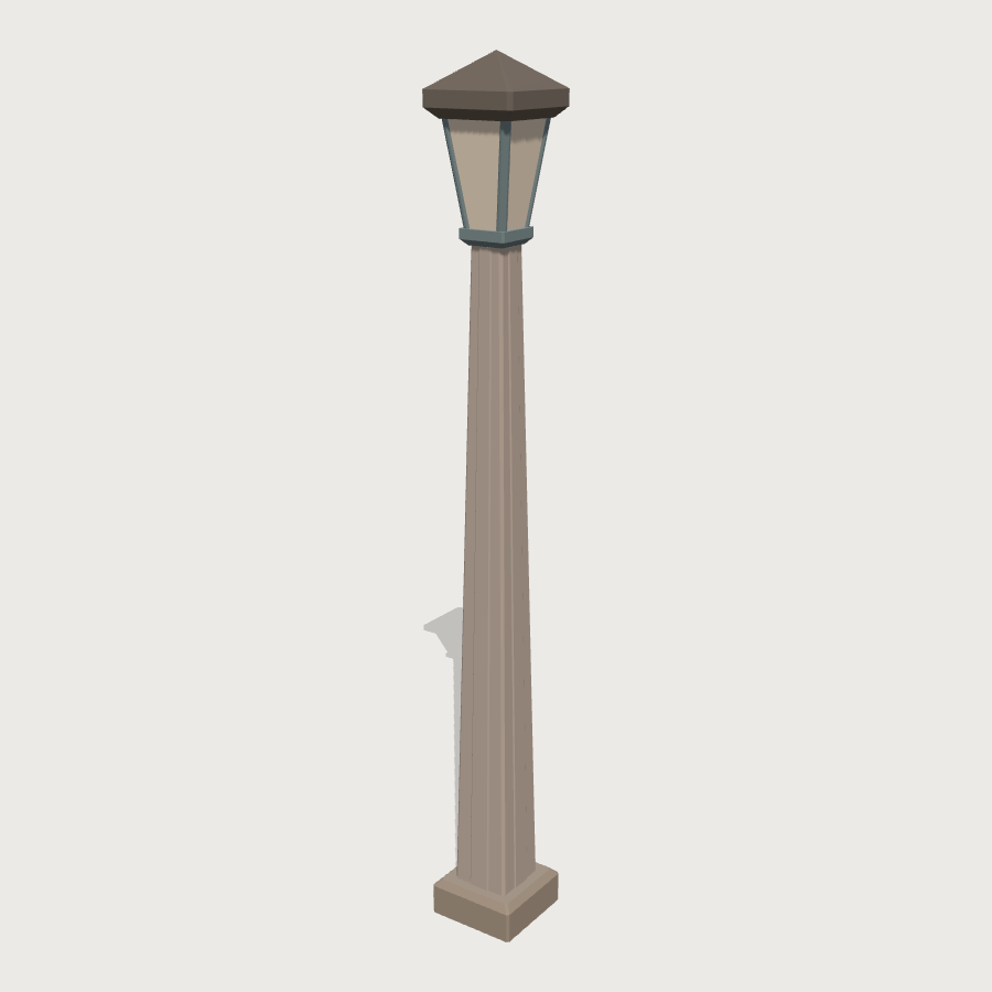 Campus Lamp Post low-poly 3D model