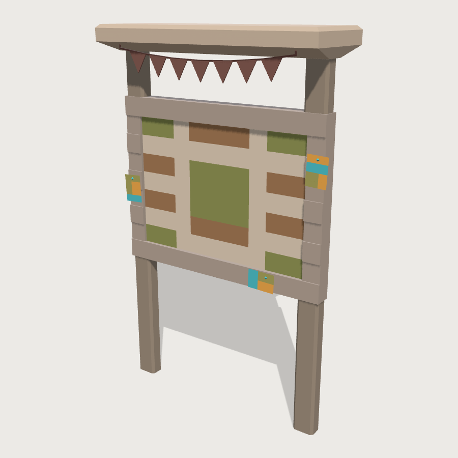 Campus Map Board low-poly 3D model