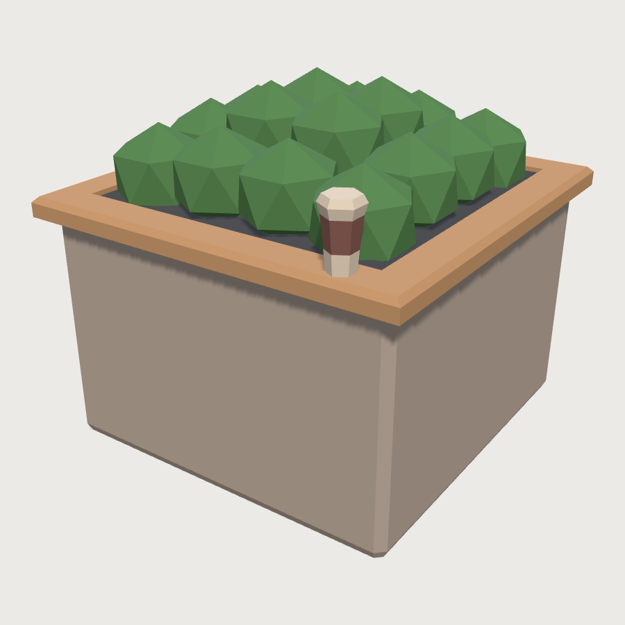 Campus Planter Box low-poly 3D model