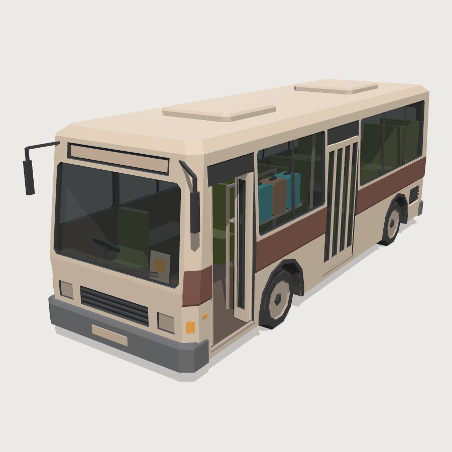 Campus Shuttle Bus low-poly 3D model