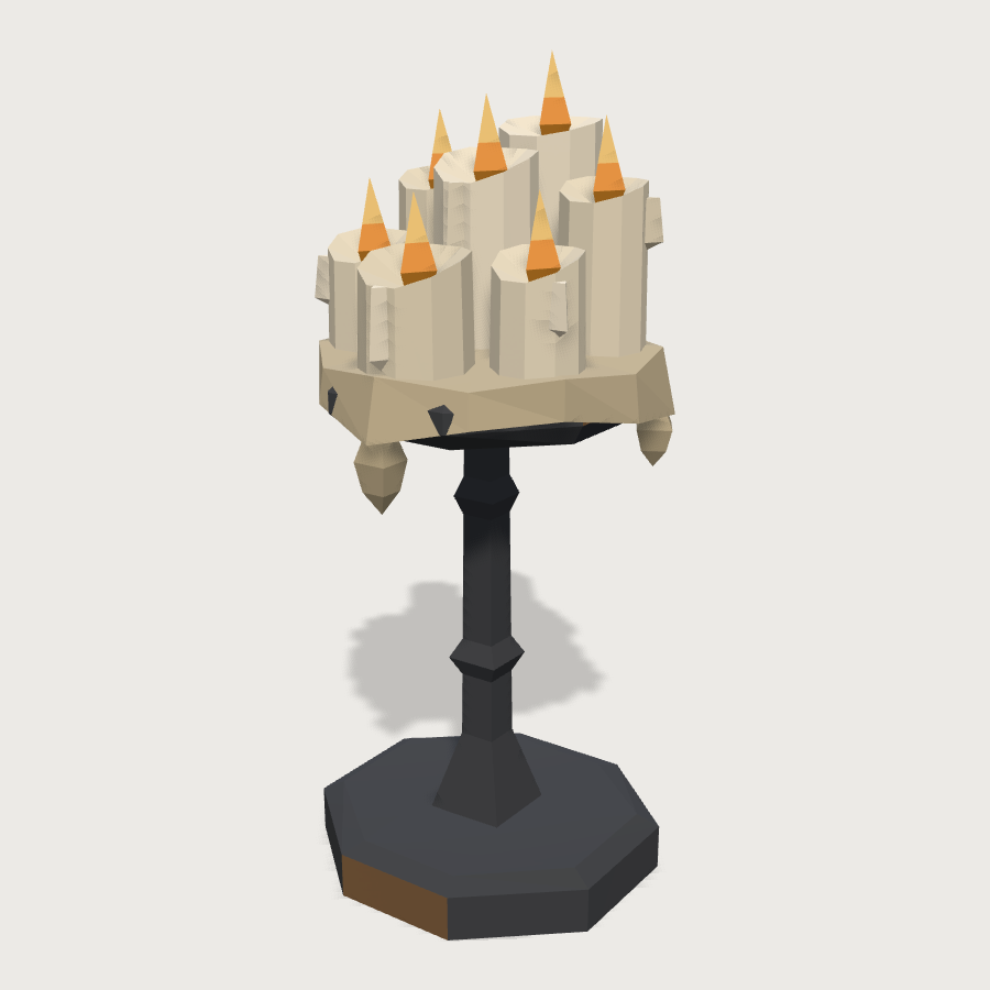 Candle Spike Cluster low-poly 3D model