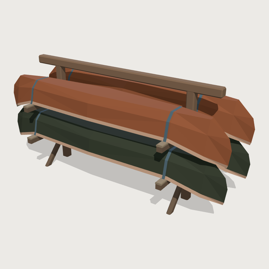 Canoe Rack low-poly 3D model