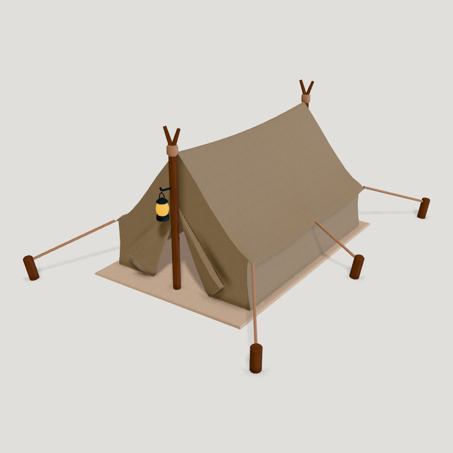 Canvas Ridge Tent HD 3D model