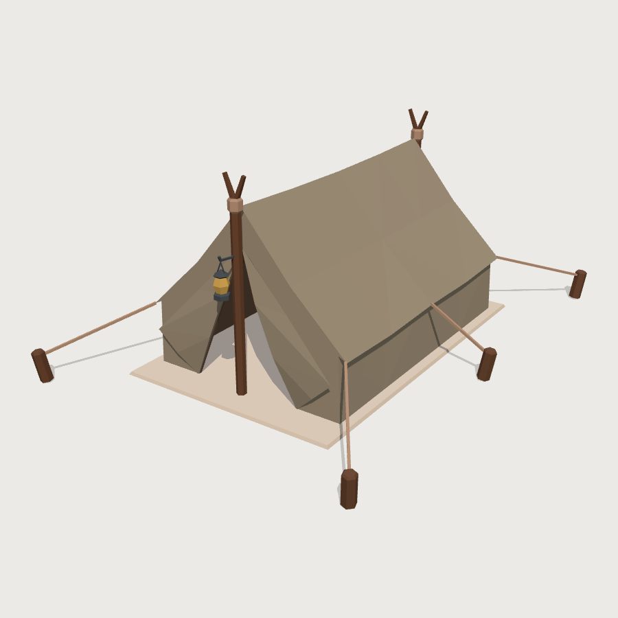 Canvas Ridge Tent low-poly 3D model