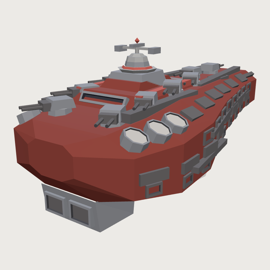 Capital Cruiser low-poly 3D model