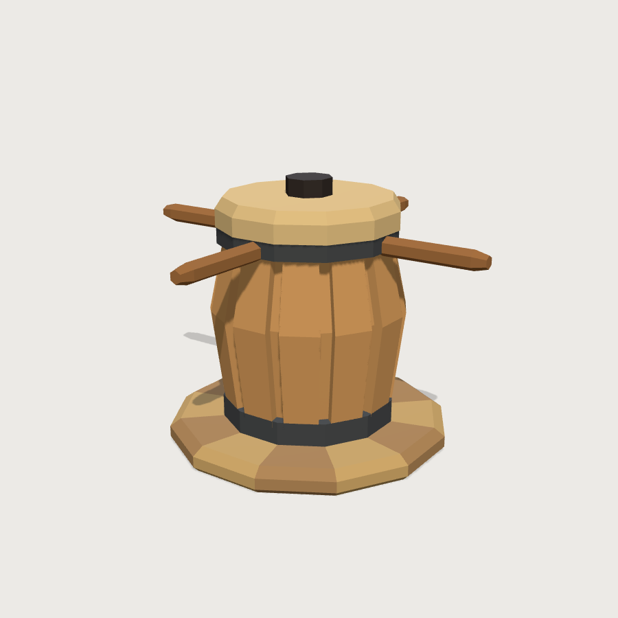Capstan low-poly 3D model