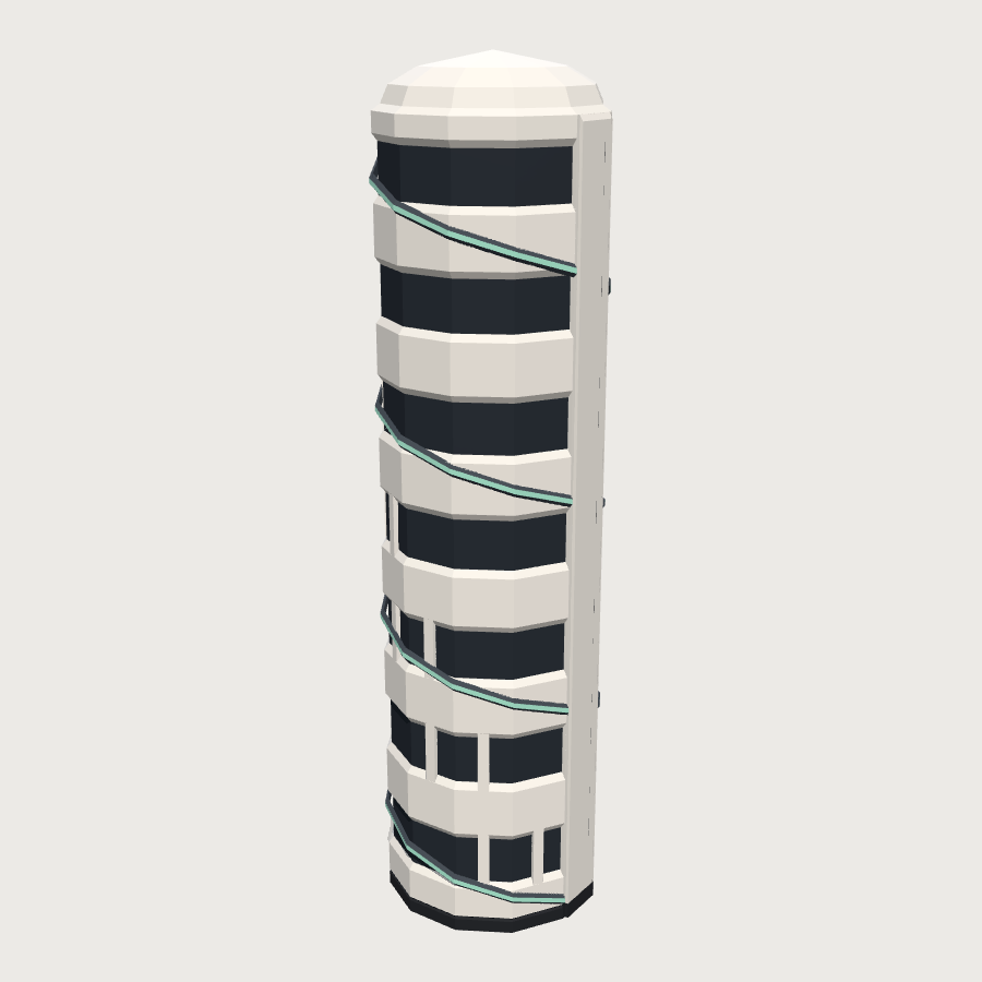 Capsule Residential Tower low-poly 3D model