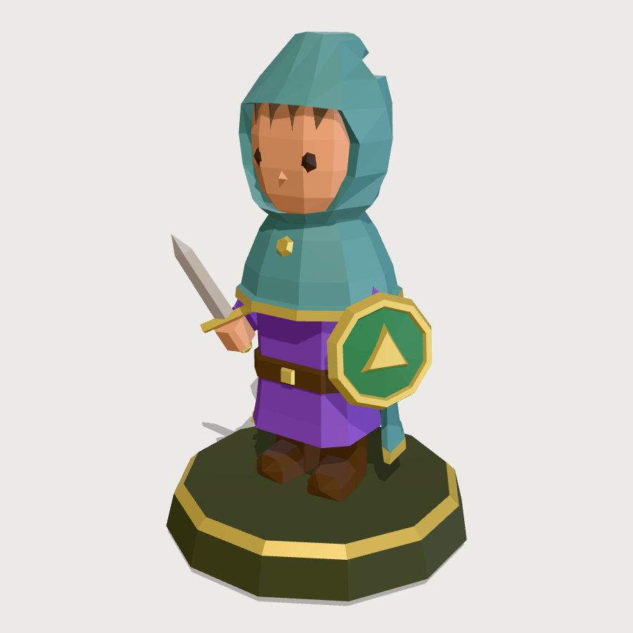 Toy Figurine low-poly 3D model