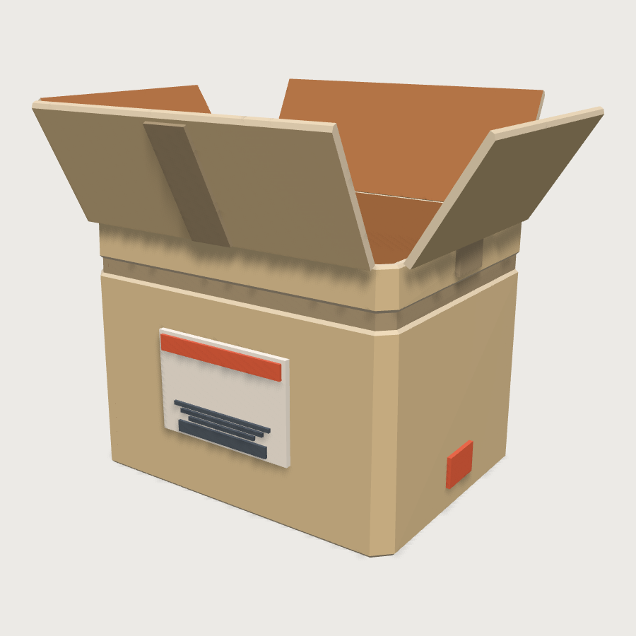 Cardboard Delivery Box low-poly 3D model