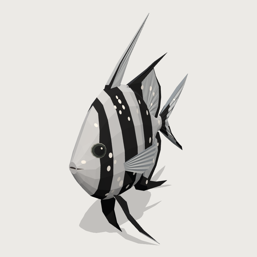 Cardinalfish low-poly 3D model