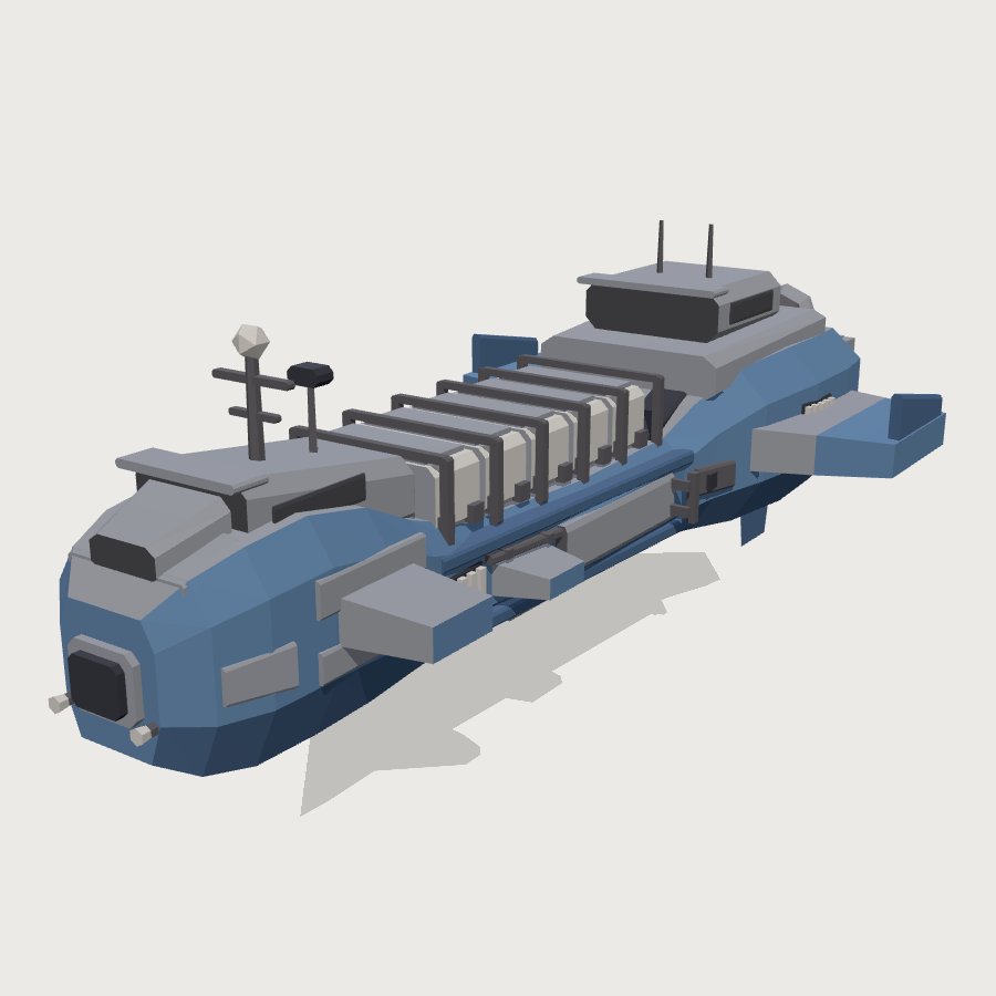 Cargo Freighter low-poly 3D model