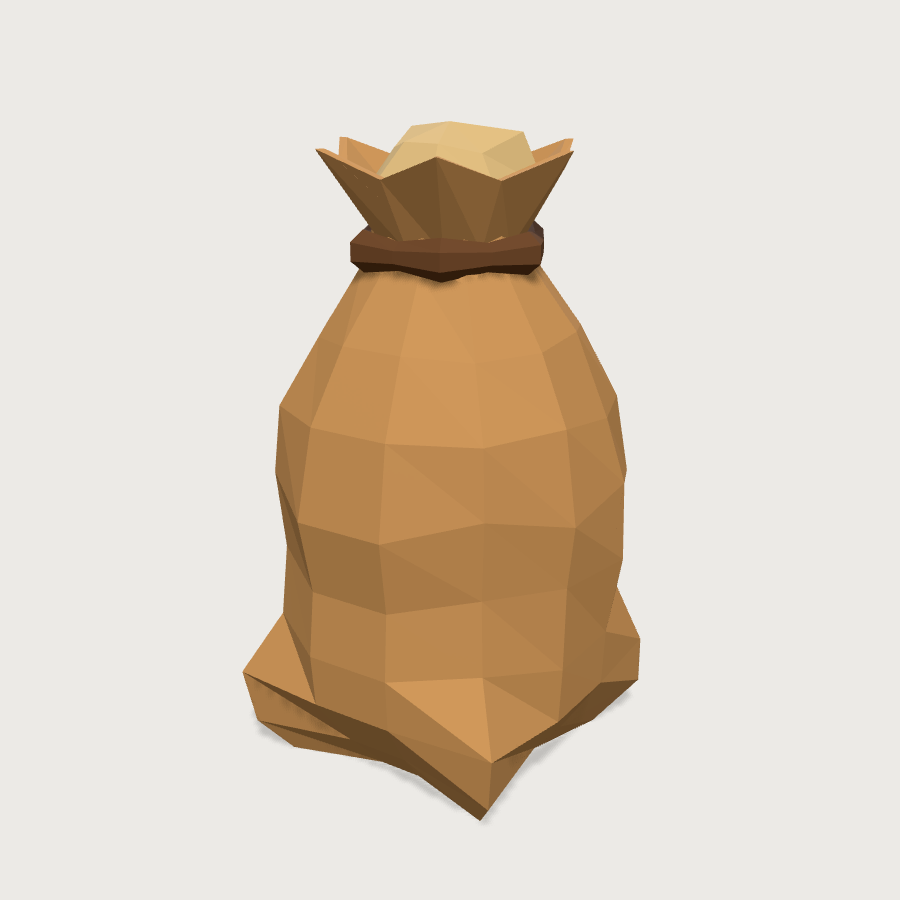 Cargo Sack low-poly 3D model