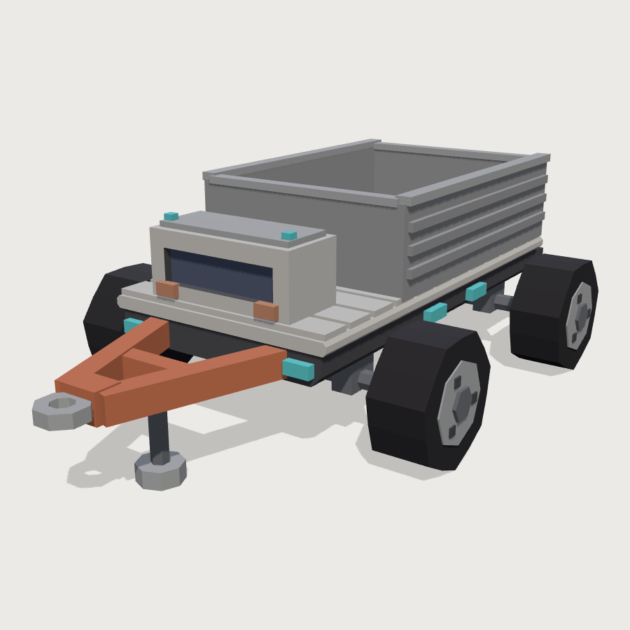 Cargo Trailer low-poly 3D model