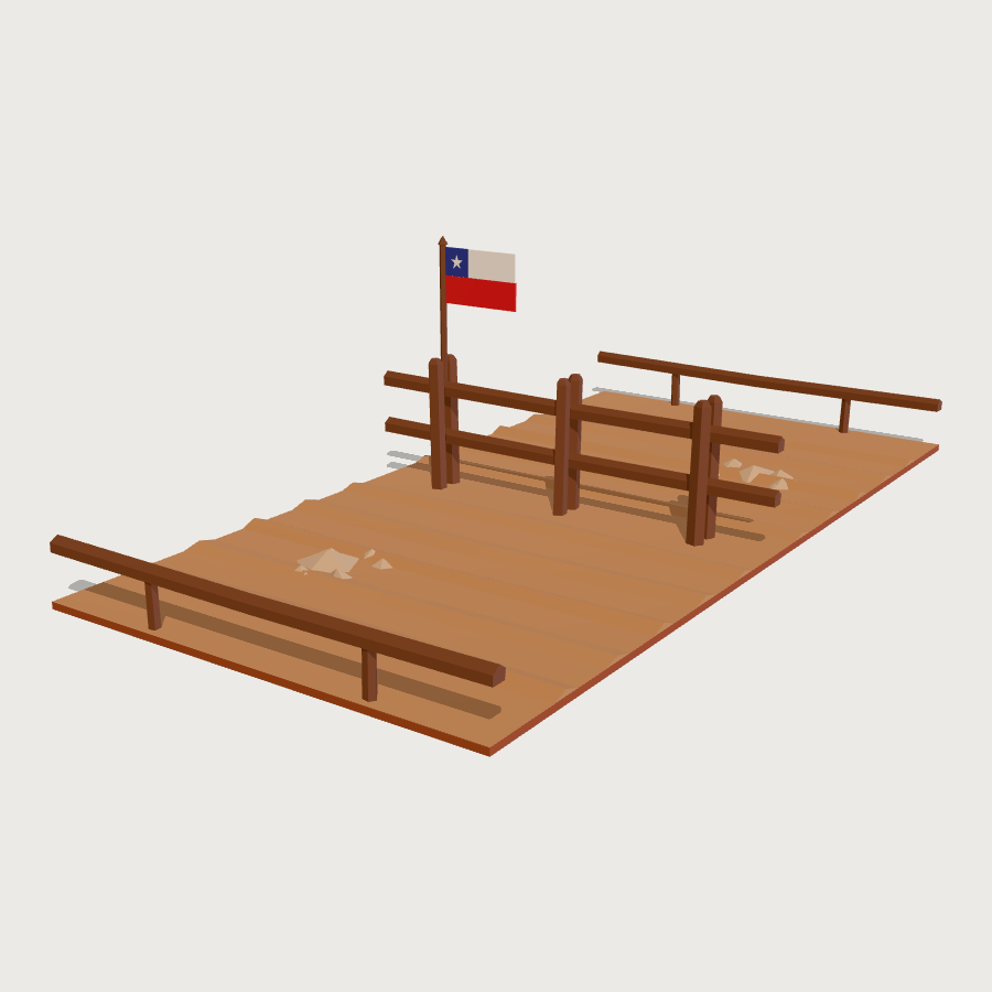 Carrera a la Chilena Straight low-poly 3D model