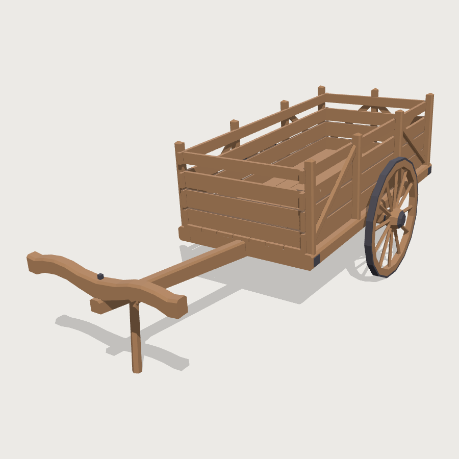 Carreta low-poly 3D model