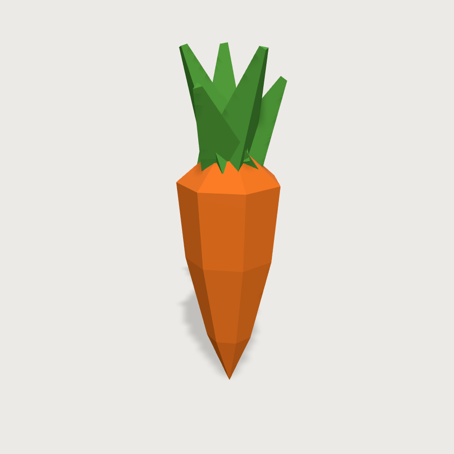Carrot low-poly 3D model