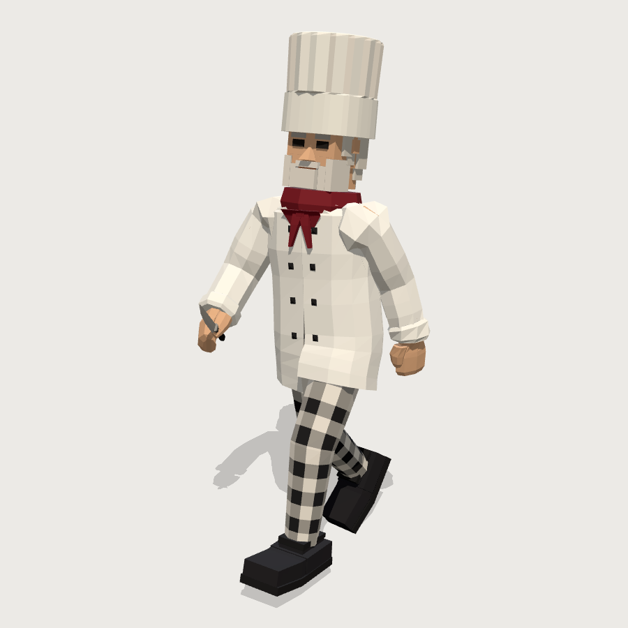 Carving Chef low-poly 3D model