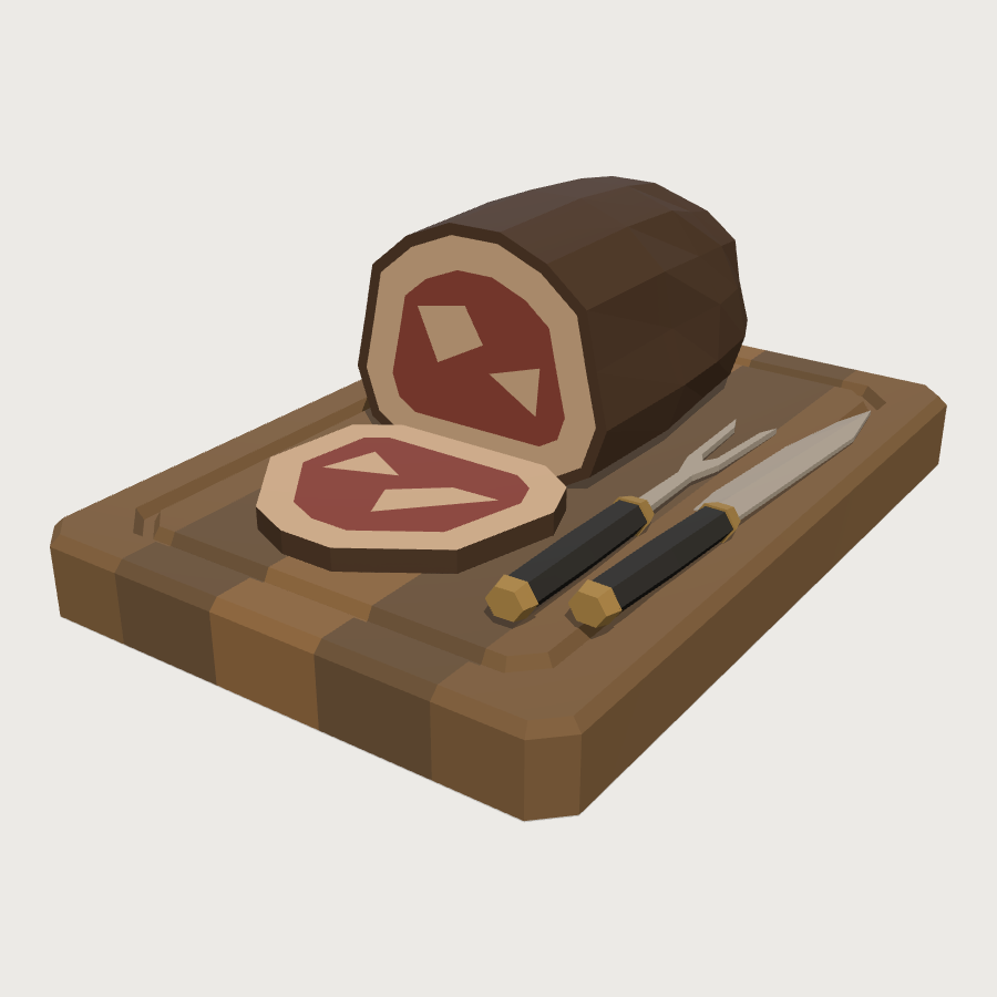 Carving Station Roast low-poly 3D model