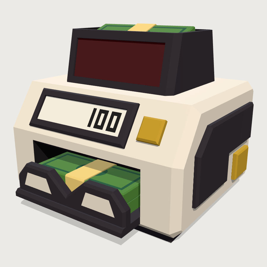 Cash Counting Machine low-poly 3D model