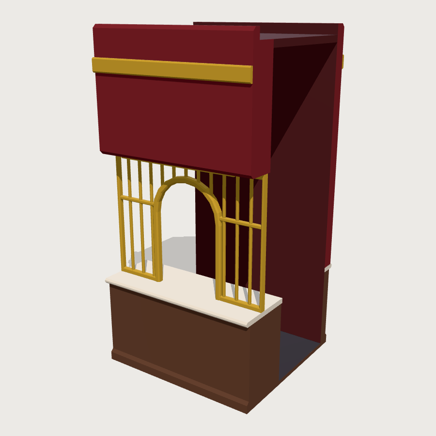 Cashier Cage Module low-poly 3D model