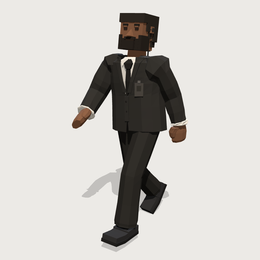 Casino Security Officer low-poly 3D model