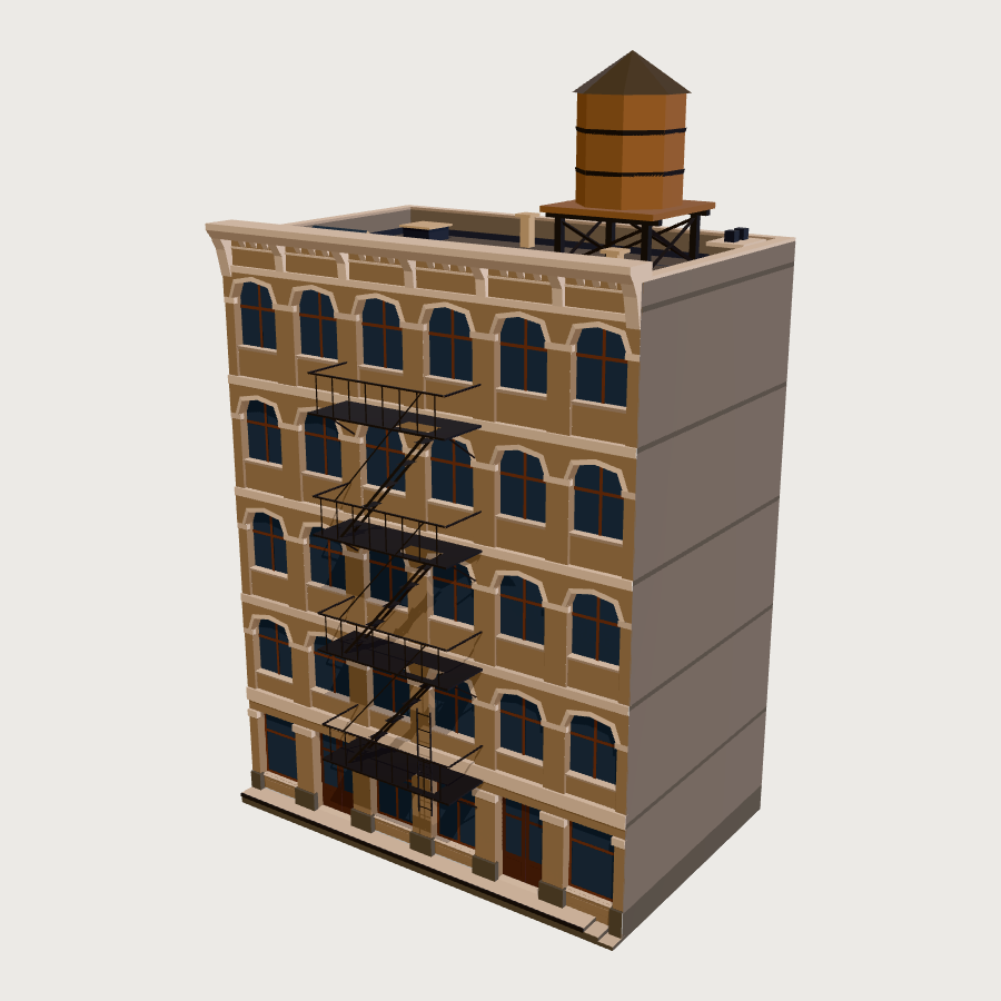 Cast Iron Loft low-poly 3D model