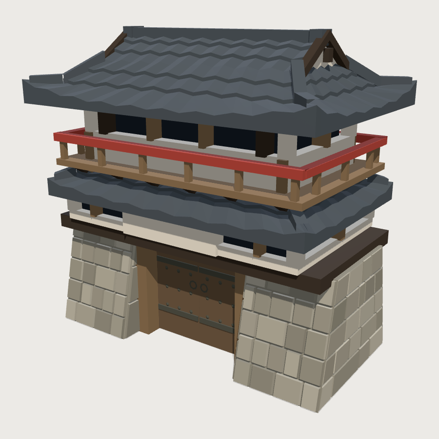Castle Gatehouse low-poly 3D model