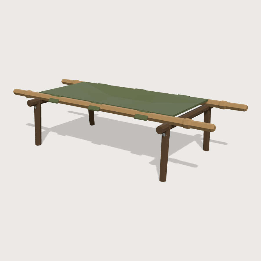 Casualty Stretcher low-poly 3D model
