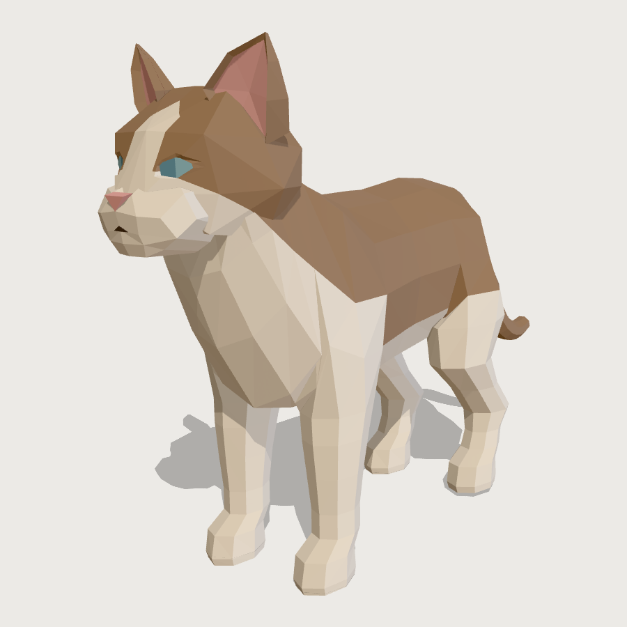 Cat low-poly 3D model
