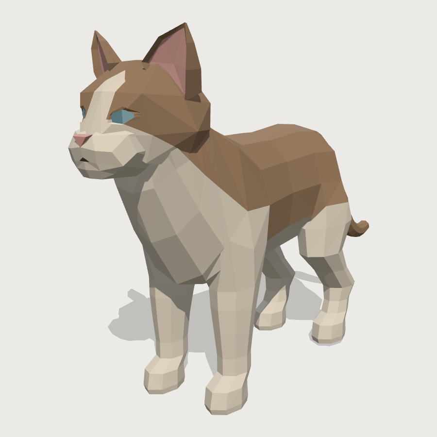 Cat low-poly 3D model