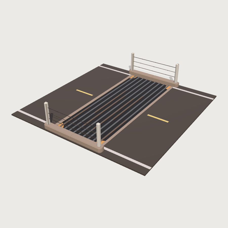 Cattle Grid low-poly 3D model