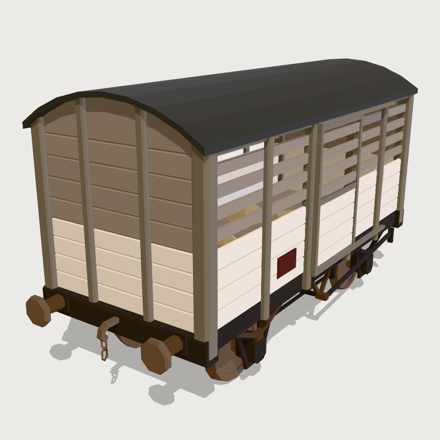 Cattle Wagon low-poly 3D model
